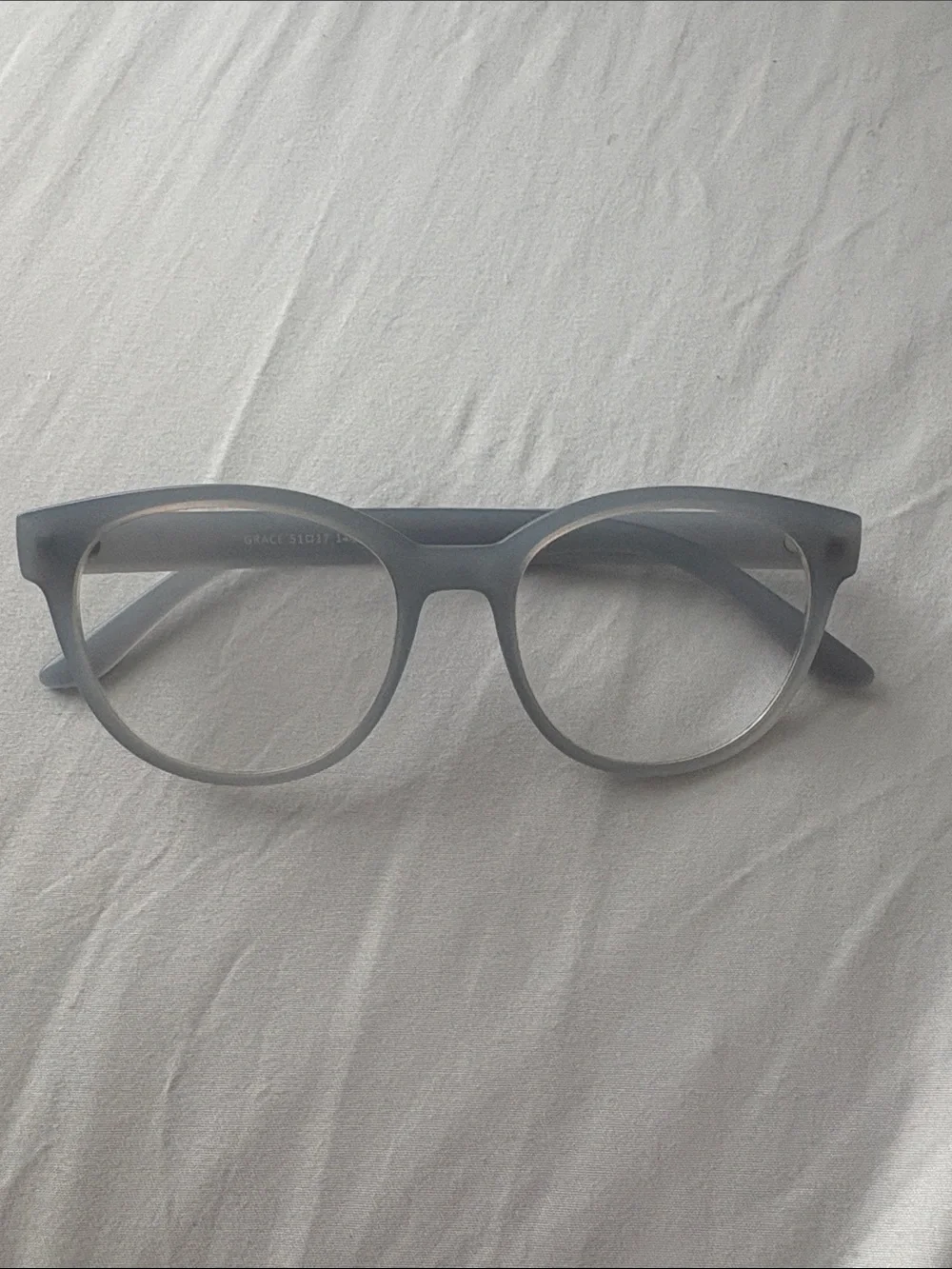 Matte light blue Round Women's Sunglasses Grace with prescription